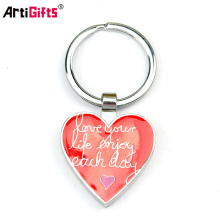 Free Sample No Minimum Promotion Cheap Custom Metal Heart Engraved Keychain